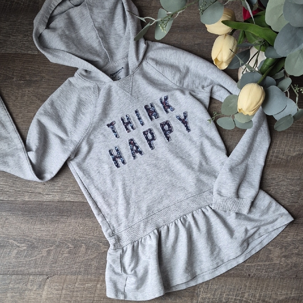 Arizona Jean Company Light Gray 'Think Happy' Kids Hoodie XL